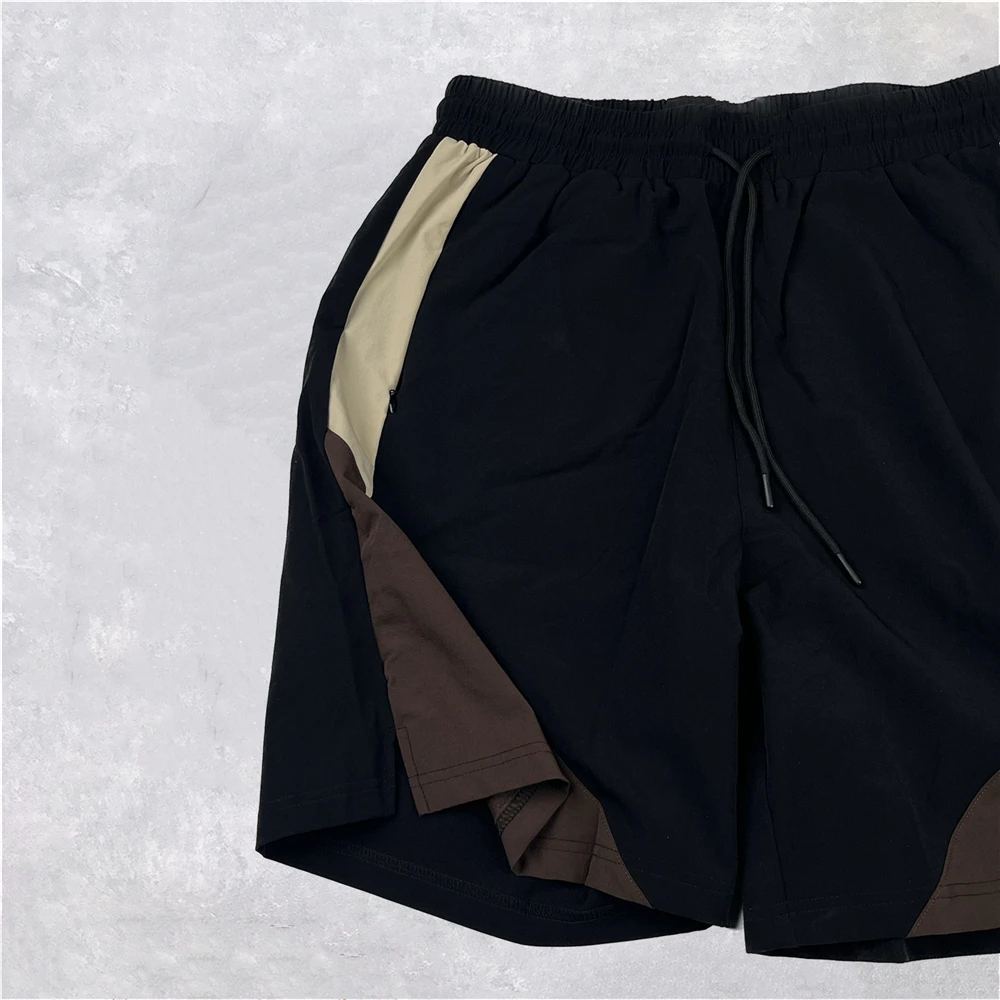 Multicolor Bloco De Cor De Tecido De Shorts Para Os Homens, Unisex Leve Streetwear Três-Estilo De Bolso